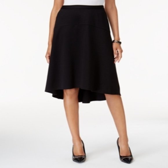 NY Collection Hi-Low Drop Elastic Waist Skirt - Picture 1 of 5